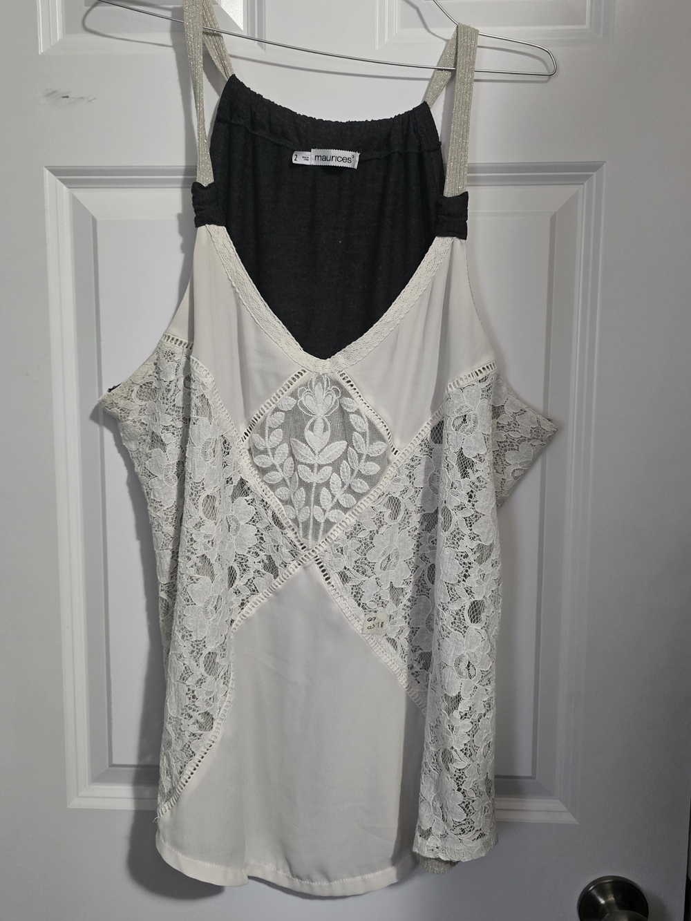 Maurices White Lace Overlay Tank Top